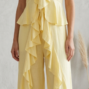 Conjunto Amarelo Pastel com Babados